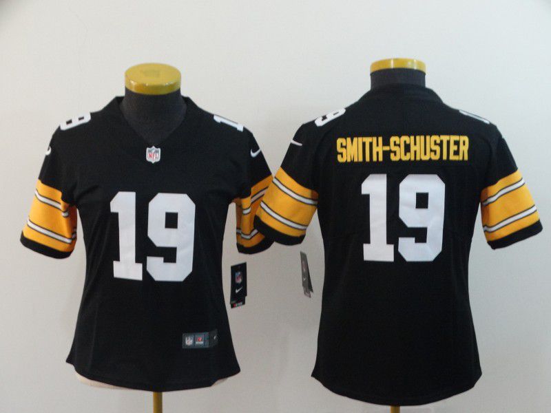 Women Pittsburgh Steelers 19 Smith-Schuster Black Nike Vapor Untouchable Limited Playe NFL Jerseys